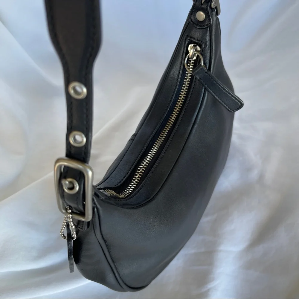 SOLD 🔴 Coach bag zoe 9593 black leather bag vintage RARE shoulder bag - Picture 9 of 17